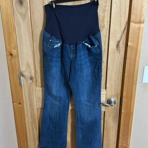 Old Navy Maternity Hello Pretty Mama Denim Jean Pant Full Stomach Belly Panel